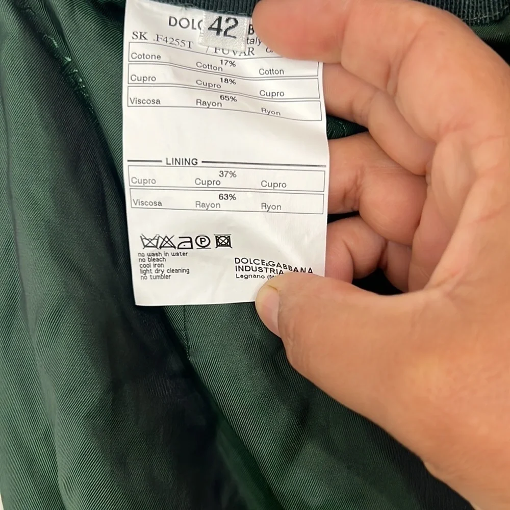 NOT FOR SALE DOLCE & GABANA green velvet midi skirt size 42 - Picture 10 of 14